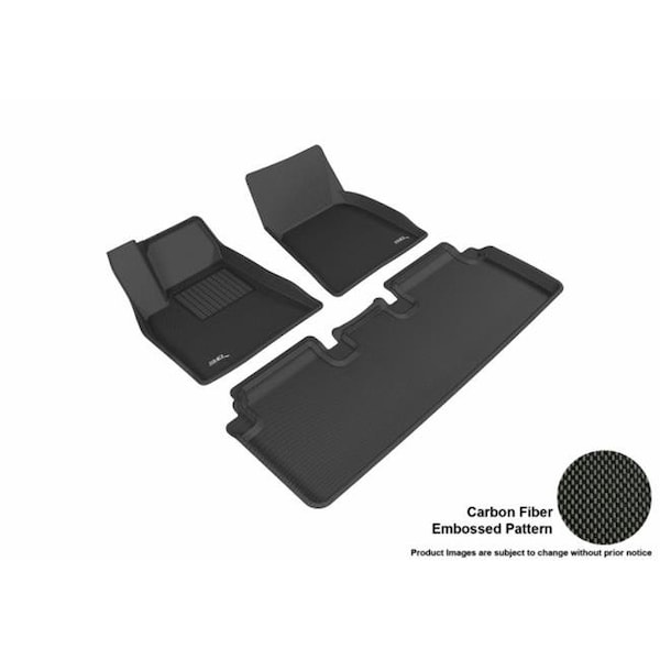 U-Ace, Inc U Ace L1TL00001509 3D Maxpider Complete Set Custom Fit All-Weather Kagu Black Floor Mat for 2012-2014 Tesla Model S Models L1TL00001509 - main
